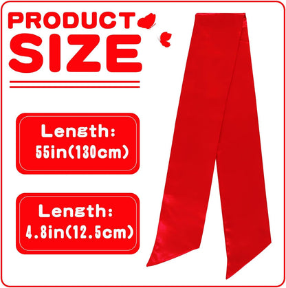TONIFUL Wreath Sash - 4.5" x 56" Red Satin Ribbon for Embroidery Garland | Indoor/Outdoor Christmas Decor