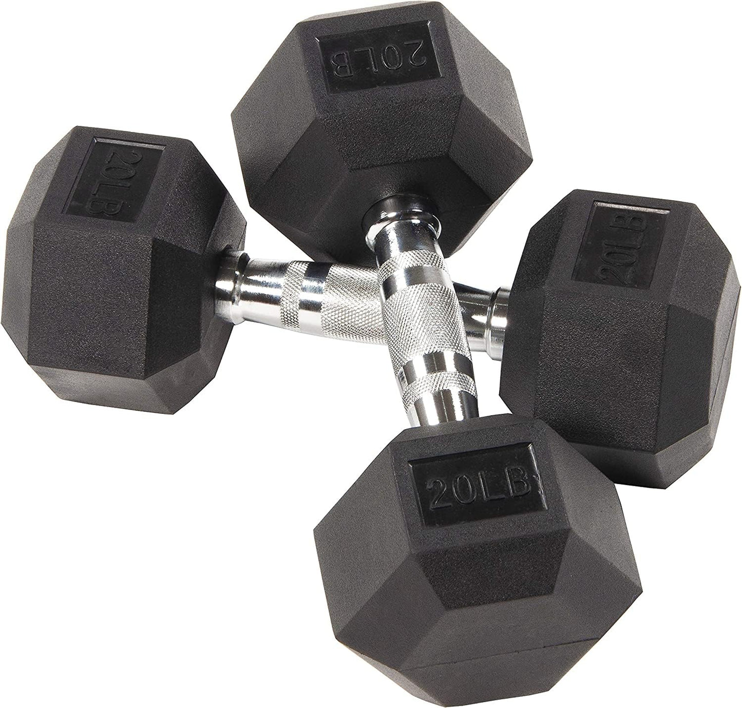 Fitvids Premium Rubber Coated Hex Dumbbell Weight Set, Multiple Packages