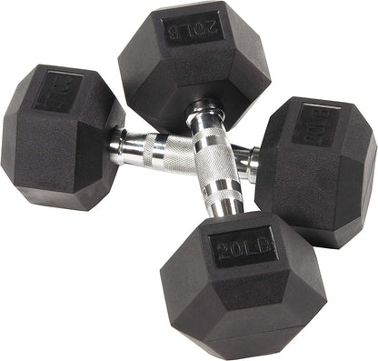 Fitvids Premium Rubber Coated Hex Dumbbell Weight Set, Multiple Packages