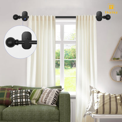 Curtain Rods No Drilling for Windows 32 to 45 Inch:No Drill Small Silver Curtain Rod with Adhesive Brackets for Bedroom,5/8" Apartment Renter Friendly Adjustable Drapery Rods Easy Install