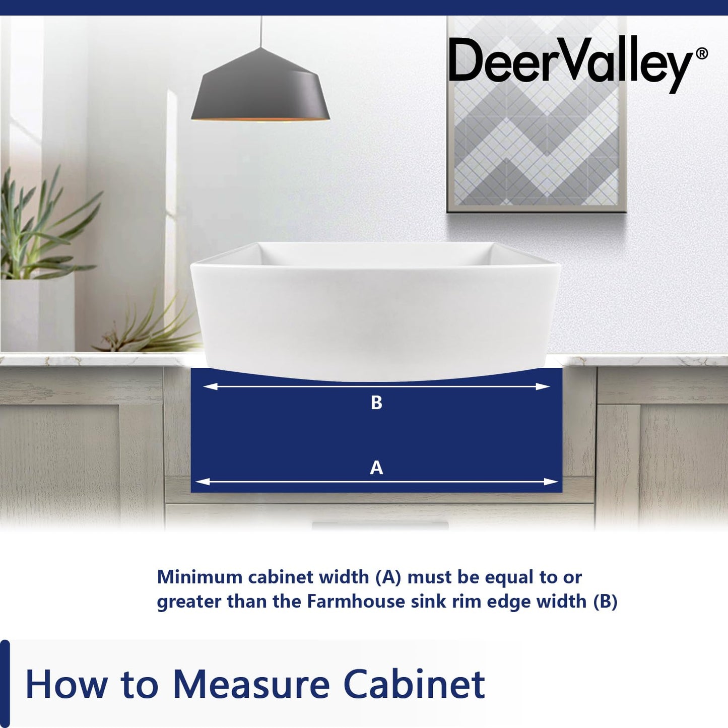 DeerValley Farmhouse Kitchen Sink 33 inch, White Fireclay Apron Front Farm Sinks, Single Bowl Deep Drop In Undermount Sink with Grid and Basket Strainer, Easy to Clean