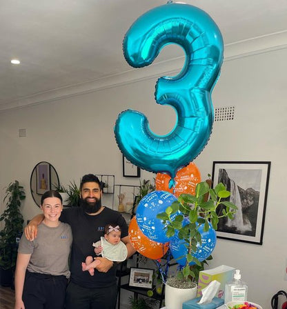 Light Blue Number 3 Balloon - 40 Inch 3rd Birthday Celebration Supplies for Kids & Adults