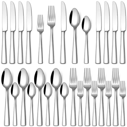 Stapava 20 Piece Silverware Set, Food-Grade Stainless Steel Flatware Sets for 4 Mirror Polished Cutlery Utensil Sets Include Dinner Knives Spoons and Forks Set Dishwasher Safe for Home Restaurant
