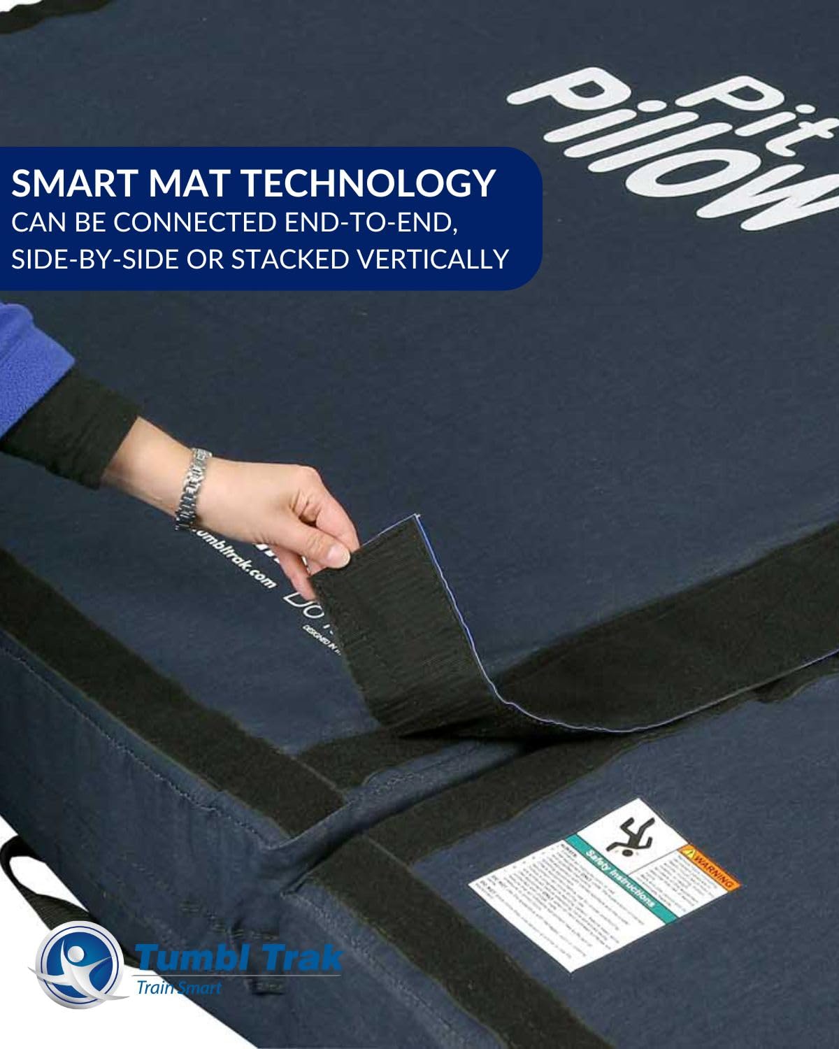 Tumbl Trak Pit Pillow® Extra Soft Crash Mat w/Denim Cover, 4ft x 6ft x 8in