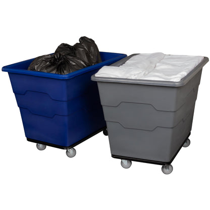 ReadySpace Commercial 16 Bushel Utility Cart with Steel Base, Poly Box Basket Truck, Laundry Cart, and Rolling Trash Bin, 47-Inch x 34.75-Inch x 35.5-Inch, 1000 Pound Weight Capacity, Blue