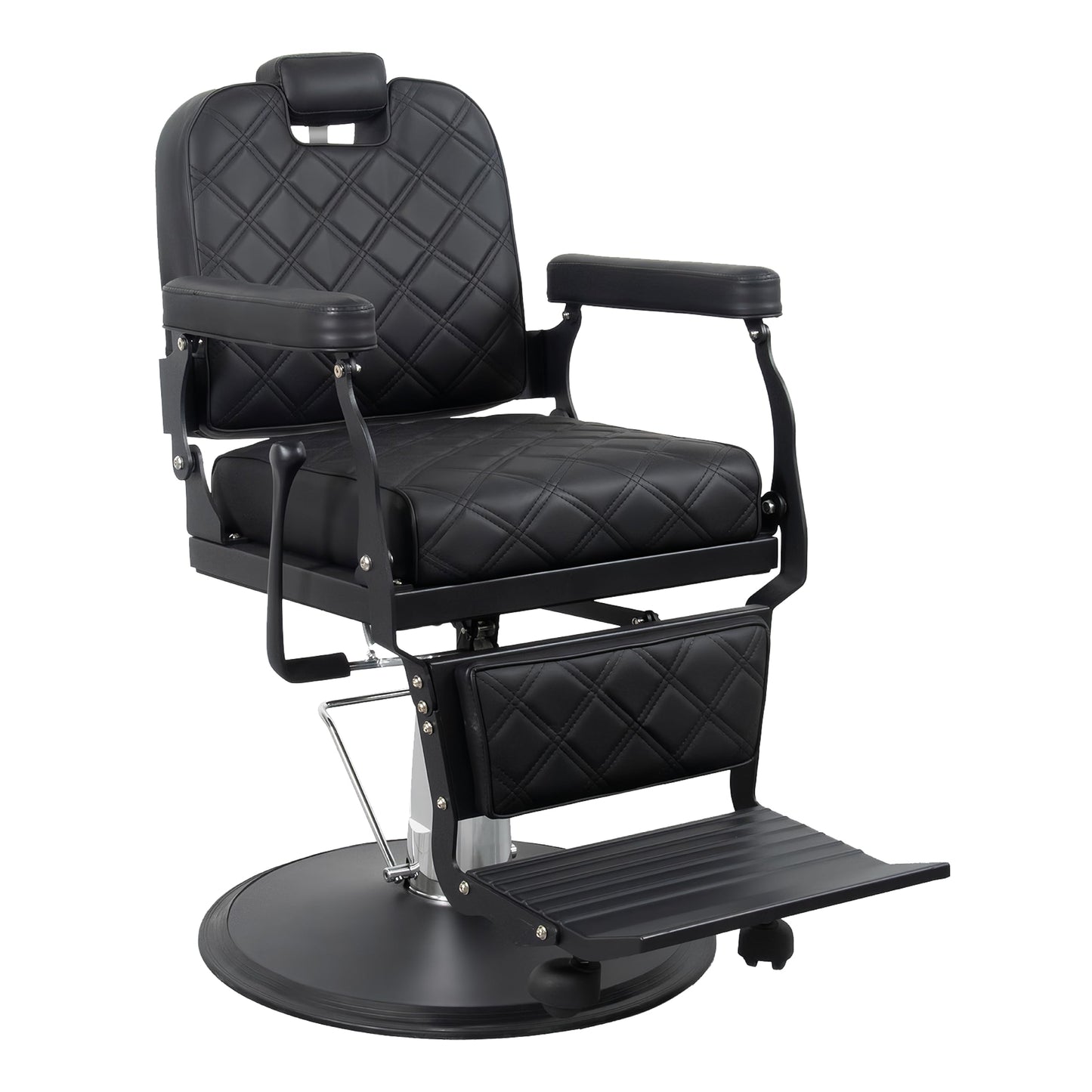 Barber Chair Hair Salon Chair,Heavy Duty 700 LBS, for Hair Stylist Barber Beauty Tattoo Massage(Black Black)
