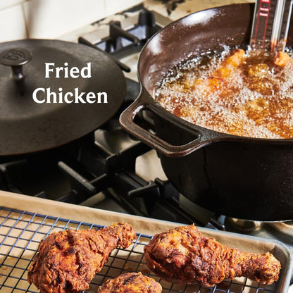 Field Company No. 10 Cast Iron Dutch Oven – 7 Quart, For Bread, Braises & Large-Batch Cooking, Pre-Seasoned, Made in USA