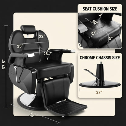 Artist hand Black All Purpose Hydraulic Recline Barber Chair Salon Beauty Styling Chair for Beauty Shop