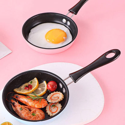 Dpofirs Mini Induction Frying Egg Pan, 4.7in Single Egg Small Pan with Heat Insulation Long Handle