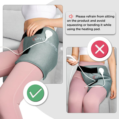 Comfytemp Hip Heating Pad for Hip Sciatica Pain Relief Brace, Birthday Christmas Gift for Mom Women Wife Men Dad, FSA Eligible Lower Back Thigh Buttock Electric HSA Heat Pad Hot Physical Therapy(L/XL)