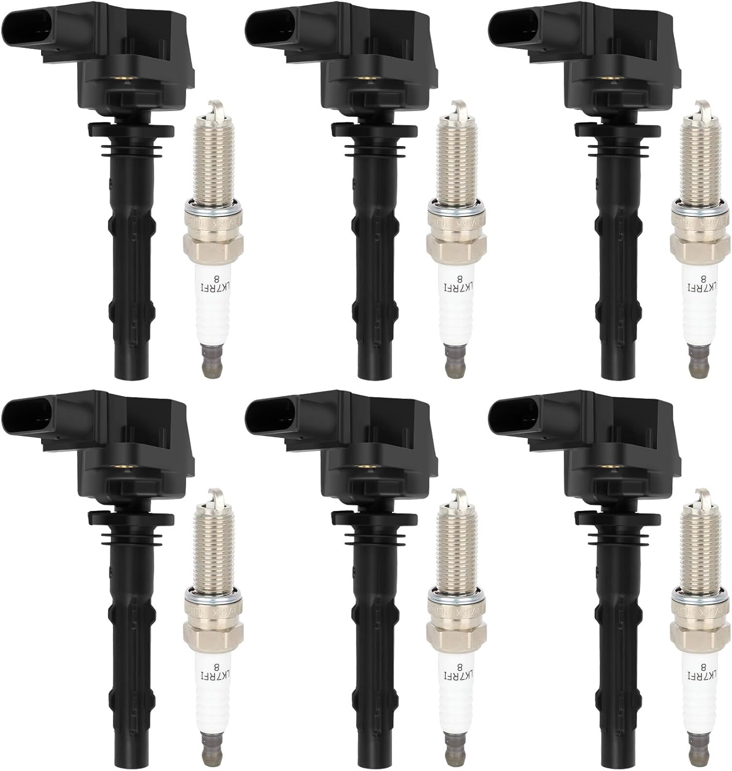 ECCPP 3 ignition coils with 3 iridium Spark Plugs,UF808,coils packs,for Smart Fortwo 2016-2017 0.9L‎224332428R,UF-808