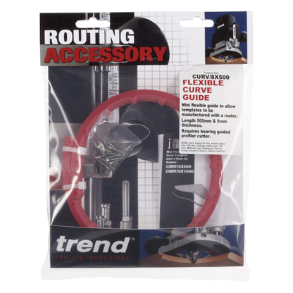 Trend Mini Flexible Curve Guide for Routing Accurate and Precise Curves with your Router, 19-1/2” long by 5/16" wide, CURV/8X500