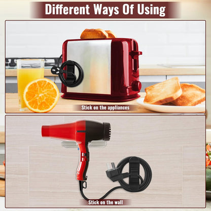 Cord Organizer for Kitchen Appliances, 6Pcs Black Cord Winder, Cord Keeper for Mixer, Coffee Maker, Air Fryer, Toaster