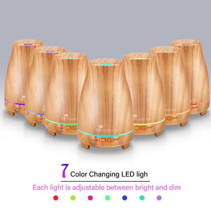Diffuserlove Essential Oil Diffusers 200ML Remote Control Ultrasonic Mist Humidifiers BPA-Free Aromatherapy Diffuser with 7 Color Lights, Auto Shut-Off for Bedroom Office Kitchen