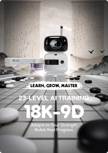 Sense Robot Go Professional – AI Smart Go Board with Robotic Arm, 23-Level AI for All Skill Levels, Apex Duel, Real-Time Game Review, Wi-Fi OTA Updates
