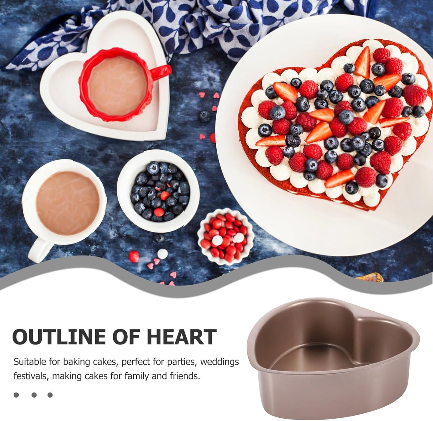 BESTOYARD 6 Inch Heart Cake Pan, Stainless Steel Non-Stick Cheesecake Baking Mold with Removable Bottom for Weddings