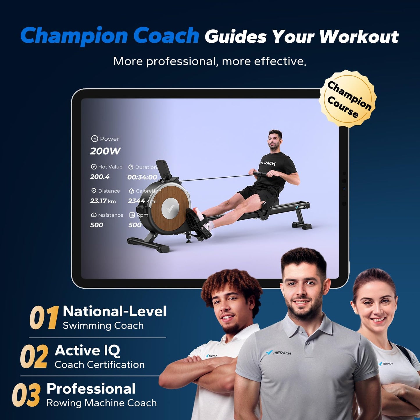 MERACH Self-Powered Rowing Machines for Home, Electromagnetic Resistance 2.0 Rowing Machine, Smart Adjust Resistance and Self-Develop APP, Upgrade LED Electronic Monitor and Comfortable Seat Cushion