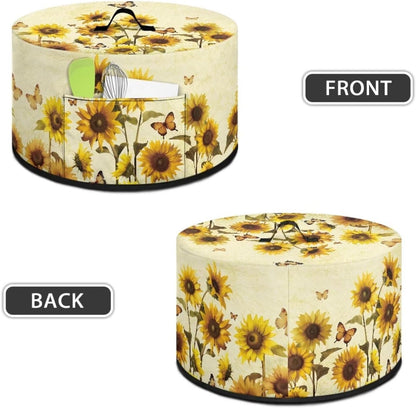 Sunflower Oval Slow Cooker Cover for Crock Pots, Butterfly Design, Resistant Kitchen Appliance Protection Case