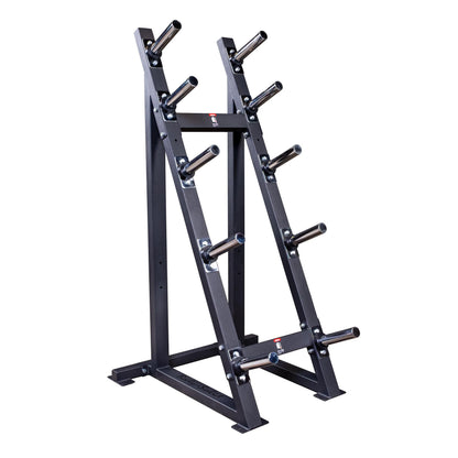 Body-Solid (GWT76) High Capacity Olympic Plate Rack - Modular Bumper & Traditional Weight Storage, Durable Steel Weight Horns, Space-Saving Wall Rest Design