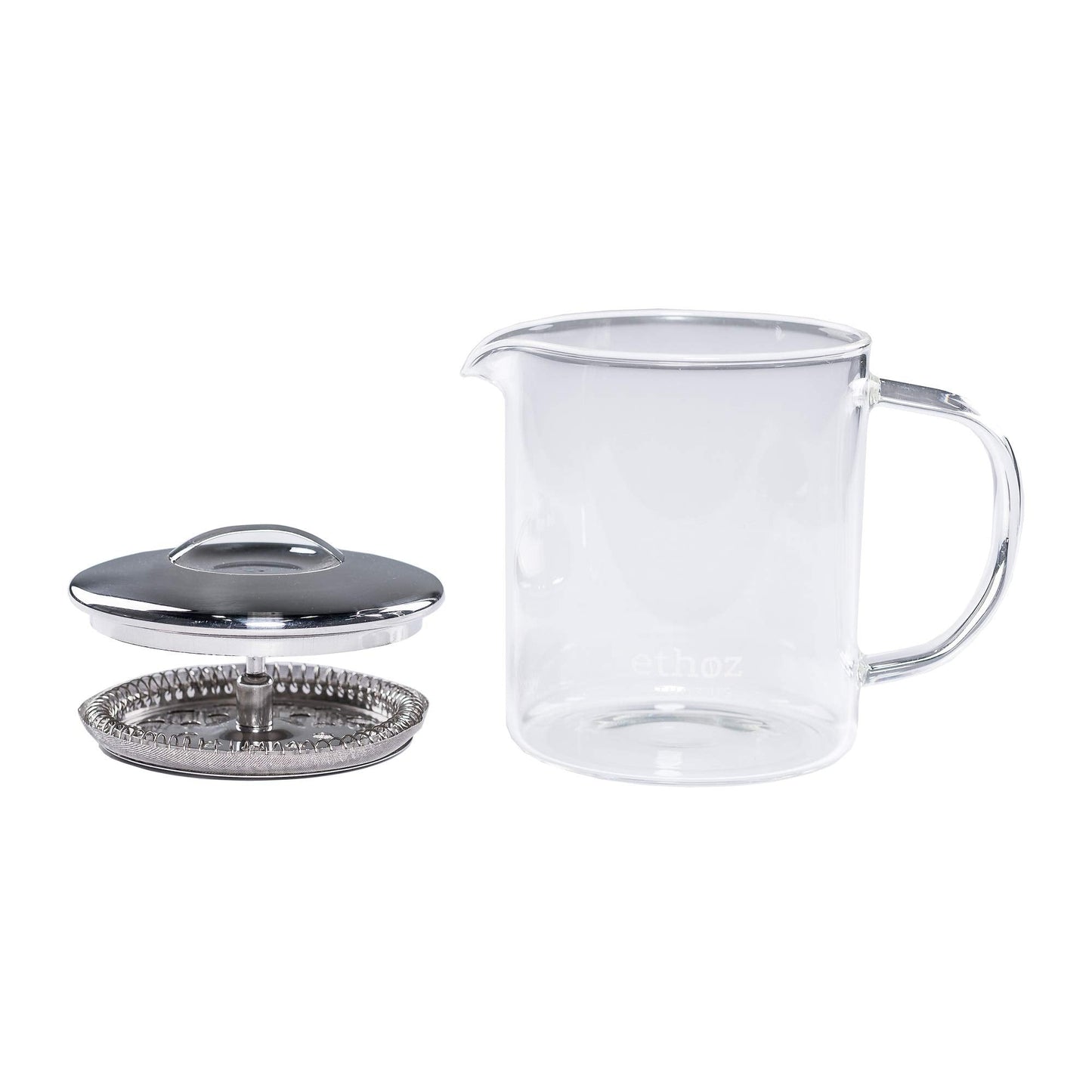 Ethoz® by Planetary Design Glass Tea Brewer – Premium Loose-Leaf Infuser, Borosilicate Chamber, Stainless Steel Strainer, 14 fl.oz. / 400 mL, Minimalist Design, Sustainable & Easy to Clean
