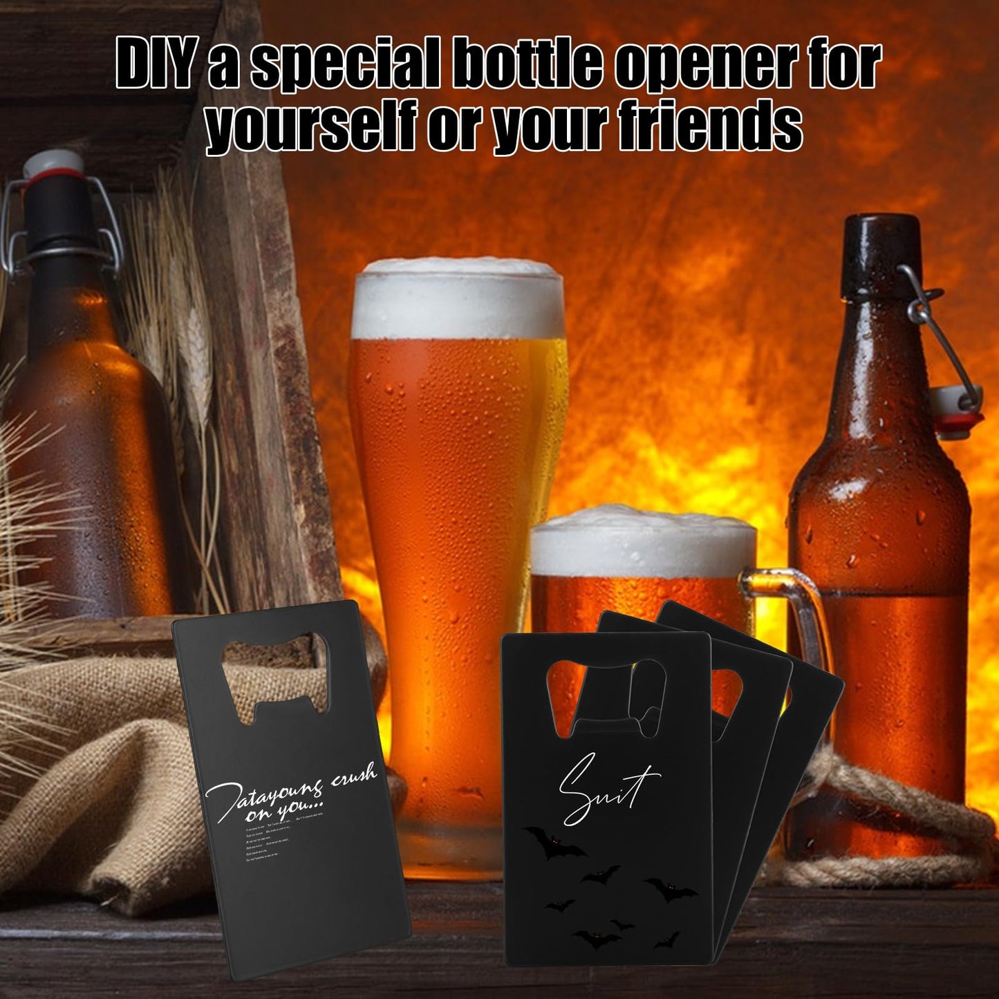ABuff 60PCS Credit Card Bottle Opener Stainless Steel Beer Bottle Opener for Wallet Pocket, Pocker Cap Opener for Wedding Party Groomsmen Bridesmaid Gifts