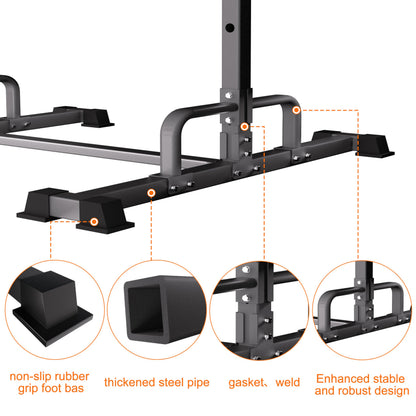 HWOOUSA Pull Up Station, Adjustable Pull Up Bar Free Standing Power Racks, Multifunctional Heavy Duty Steel Pull Up Tower, For 2×2" with 1″ Hole Size Squat Rack Accessories, Support 600 LBS Capacity