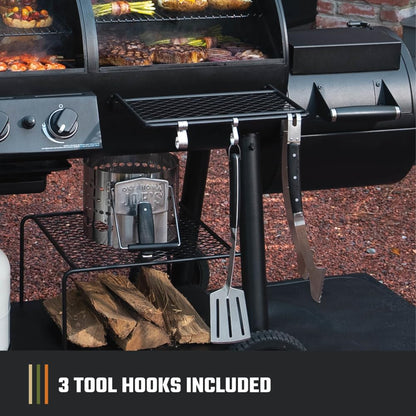 Oklahoma Joe's Canyon Combo Dual Fuel 3-Burner Propane Gas and Charcoal Smoker and Grill with 1031 sq. in. Cooking Area in Black