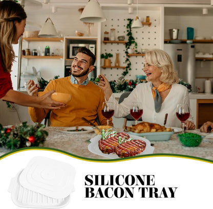 BESTOYARD Microwave Bacon Tray, 11x8 Inch Baking Oven Plate, Grill Rack for Breakfast Snack Pizza Cooking