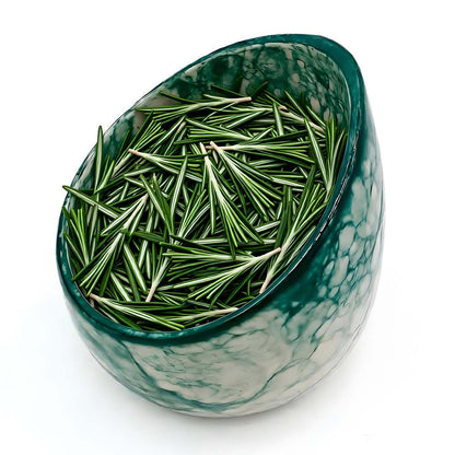MGMGART Pottery Herb Stripper Bowl Handmade Green Glazed Ceramic Kitchen Gadget with Four Sizes Holes for Rosemary Parsley Basil Kale Detach Leaves from Stem
