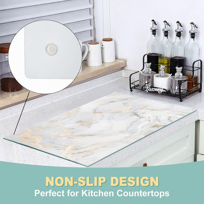 Tempered Glass Cutting Board for Kitchen, 16x12 inch Clear Cutting Board for Countertop, Scratch and Heat Resistant