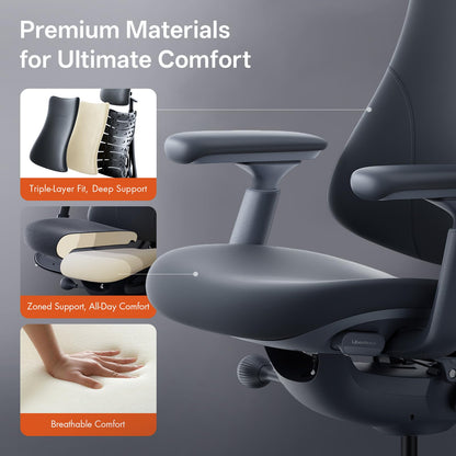 LiberNovo Dynamic Ergonomic Desk Chair + StepSync Footrest Bundle - Comfy Home Office Chair with Adaptive Lumbar Support, 160° Recline & Built-in Spine Stretch, Green+48cm