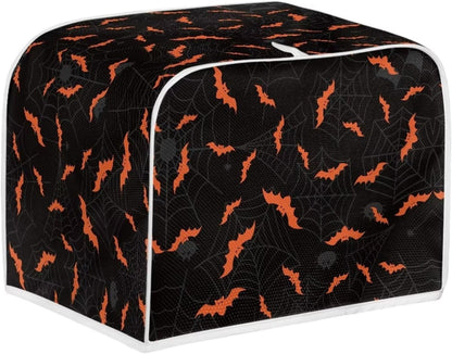 Halloween Spider Web Bats Toaster Cover, Dustproof 4 Slice Small Appliance Cover