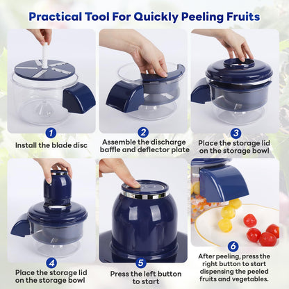 NKDFRI Automatic Grape Peeler Machine, Electric Garlic & Cherry Tomato Peeler Skin Remover Tool for Small Fruits, Effortless Peeling for Home Kitchen (Blue-1PC)