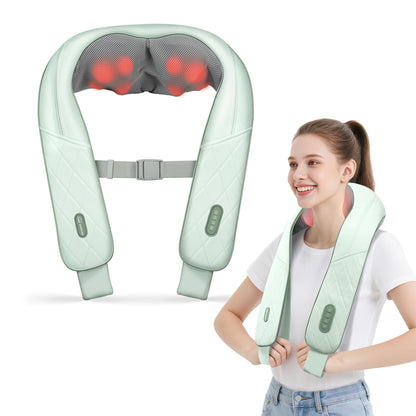 Snailax Cordless Massager - Shiatsu Neck and Shoulder Massager with Heat, Portable, Lumbar, Back Electric Massage Pillow, Christmas Gift