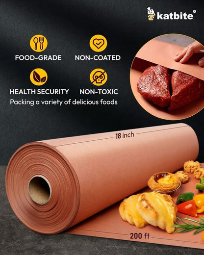 Butcher Paper Roll - 18" x 200' Unbleached Uncoated Pink | Ideal for Sublimation & Smoking