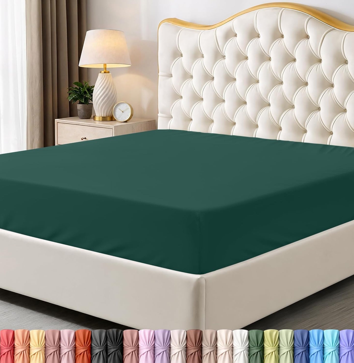 Utopia Bedding King Fitted Sheet - Deep Pocket Soft Microfiber - Fade & Shrinkage Resistant - Emerald