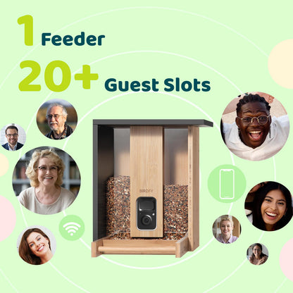 NETVUE by Birdfy Smart Bird Feeder with Camera Solar Powered 2K Live Steam&AI Bird Species Identification&Motion Detection,Birds Watching Wood Feeder for Chistmas Gift for mom,Children and Myself