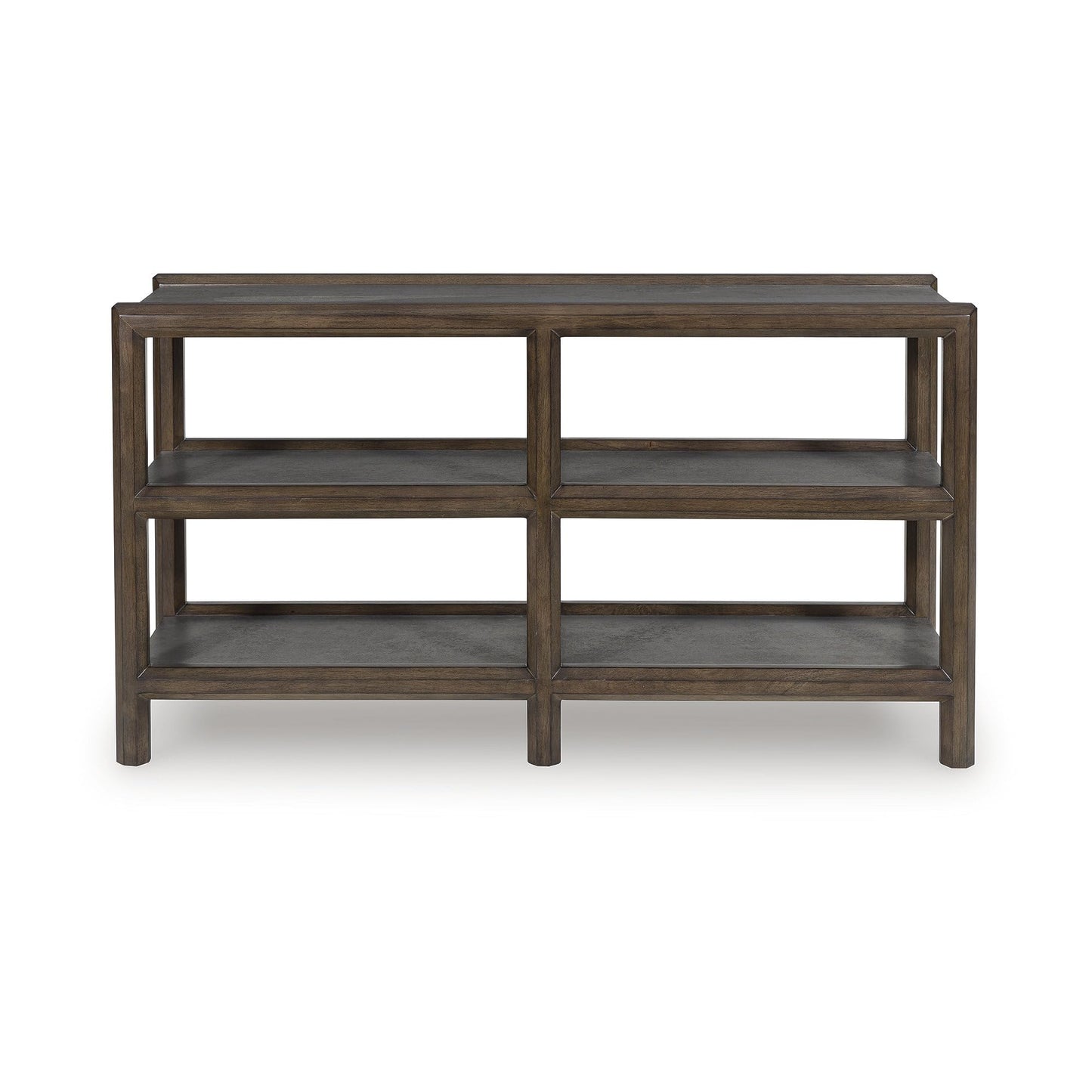Signature Design by Ashley Kallenny Transitional Sofa Table with Open Shelf, Dark Brown & Gray