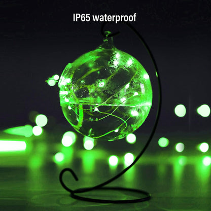 Ariceleo Mini Fairy Lights - Battery Operated Copper Wire String Lights | 4 Pack, 16ft Green for St. Patrick's Day & Decor