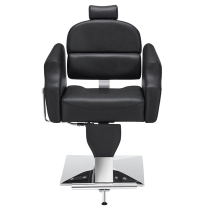 BarberPub Classic Recliner Leathern Barber Chair Antique Heavy Duty Hair Spa Salon Styling Beauty Equipment 3125