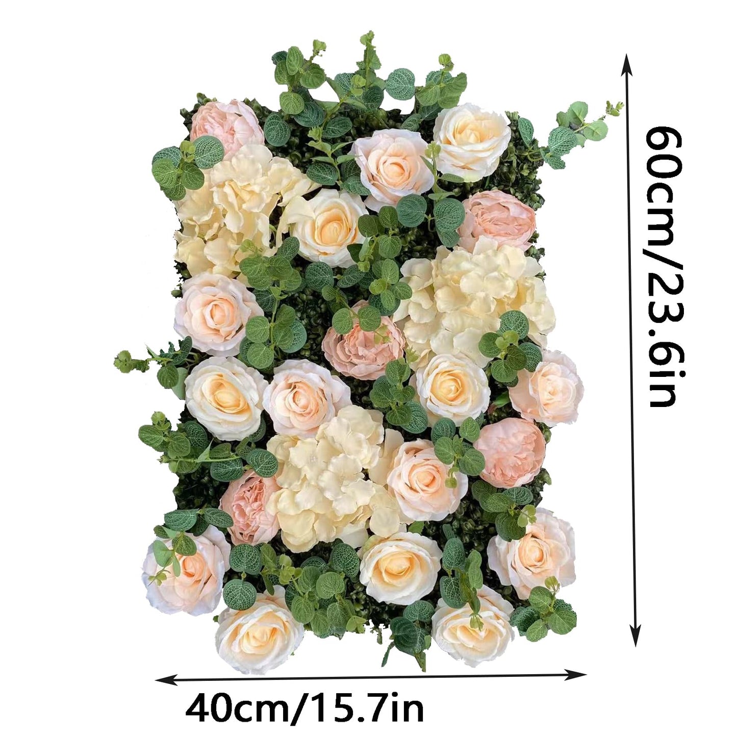 GOUZIBHD Silk Rose Flower Panels Flower Wall Panel Floral Backdrop, Artificial Flower Wall Panels 16 X 24 in Flower Wall Mat, for Wedding Party Nursery Home Decor(Size:12PCS)
