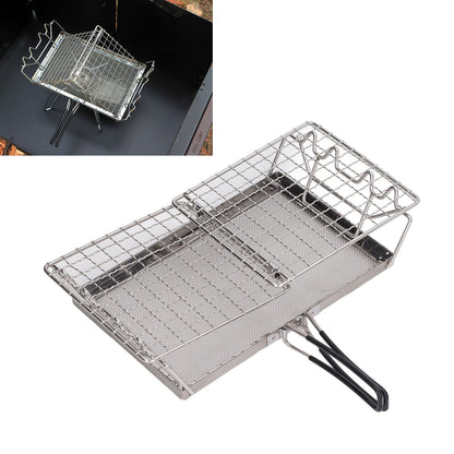 Topyond Portable Stainless Steel Camping Stove Toaster, Folding Outdoor Toaster Rack Holder Stable Structure with Handle for BBQ Camping Picnic