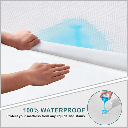 Waterproof Mattress Protector Full, Breathable 3D Air Fabric Cover, Noiseless Pad Fits Up to 18'' Deep Pocket Mattress
