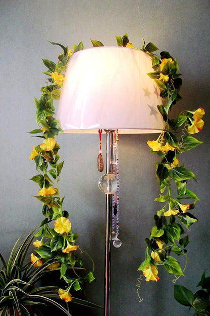 AirSun Artificial Morning Glory Flower Vines, 2pcs 15Feet Silk Garland for Home Garden Decor