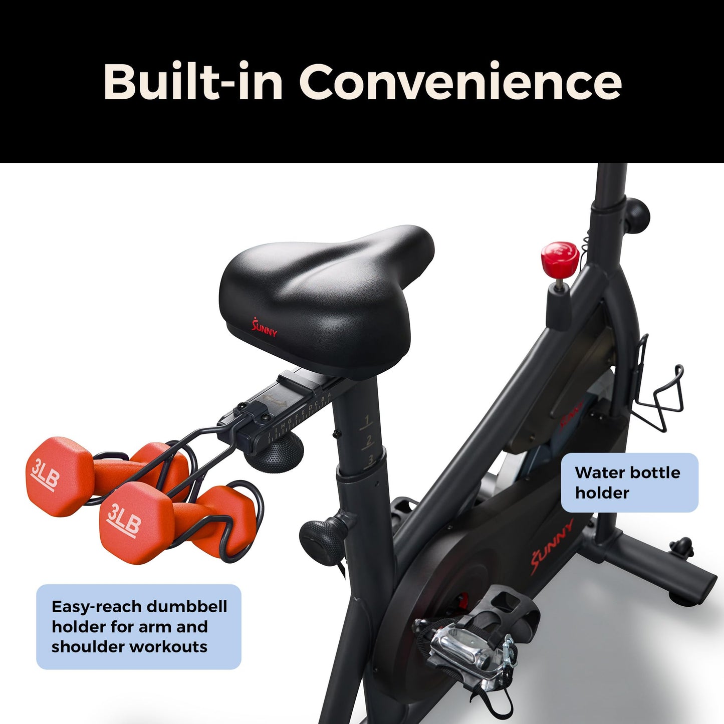 Sunny Health & Fitness ACTIVE 200 Smart Exercise Bike w/Pulse Sensor, Indoor Cardio Cycling Machine w/Adjustable Handlebar & Seat for Cardio Cycle Training, Free SunnyFit App Connection – SF-B124067