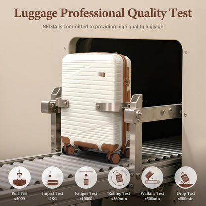 NEISIA Luggage Sets,PC+ABS Hard Shell Carry on Suitcase with Spinner Wheels and TSA Lock, Travel Lightweight Luggage Set with Spinner Wheels (Black, 6 piece sets （14/20/24/28/DB/TB)