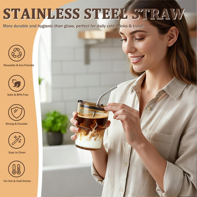 12 Packs Glass Tumbler with Lid and Straw Ice Coffee Cup Employee Christmas Appreciation Gift Ideas Bulk Team from Boss Best End Year Work Office Staff Coworker Team Group Colleague Teamwork Thank You