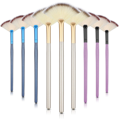 9 Pieces Facial Fan Mask Brushes, Soft Facial Applicator Brushes Tools for Peel Glycolic Makeup for Mud Cream(Champagne)
