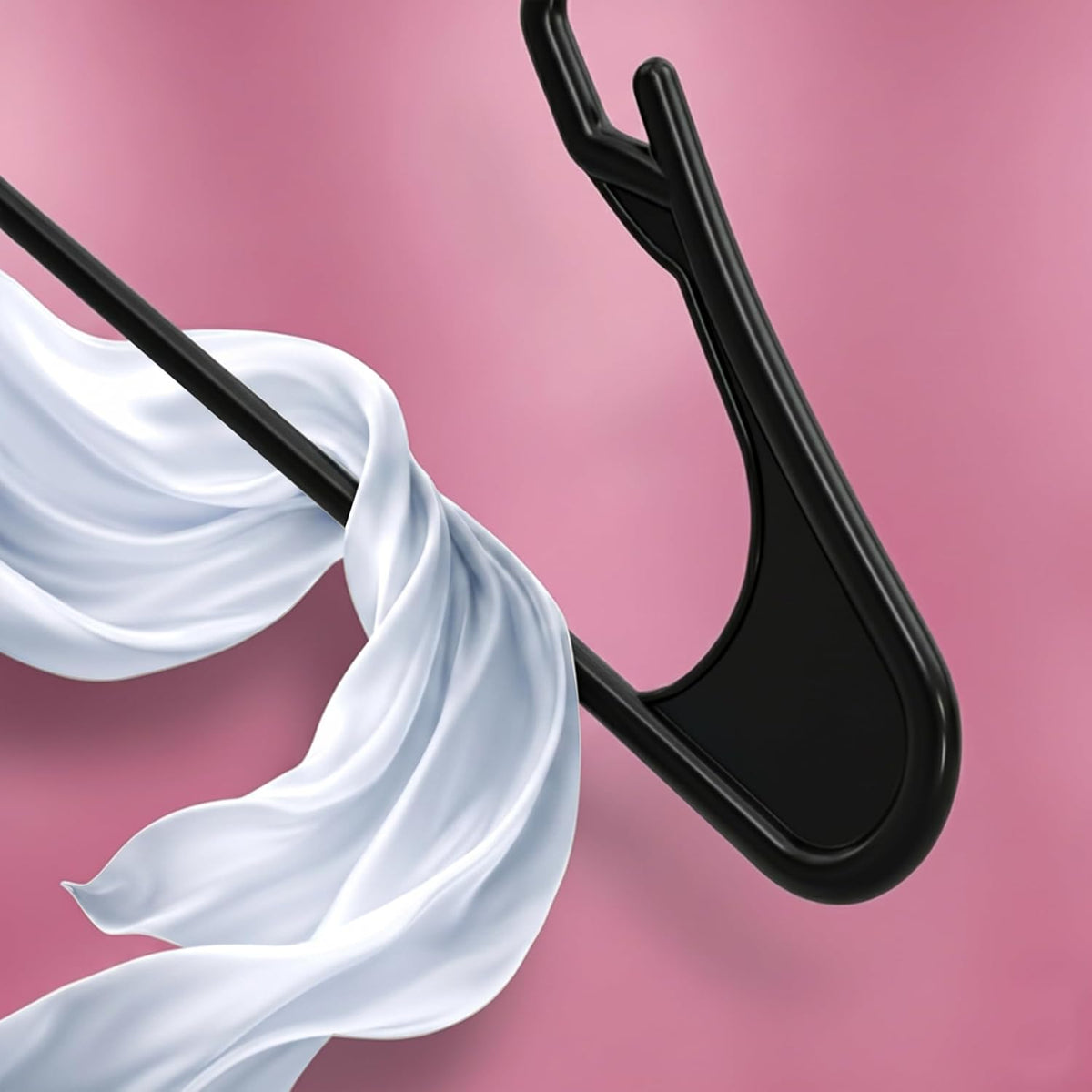 Utopia Home Plastic Hangers - Durable Space-Saving Clothes Hangers - 200 Pack in Black