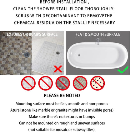 Yimobra Non Slip Bathtub Mat - 40 x 16 Inch, Extra Long Shower Mat with Drain Holes, Clear Blue